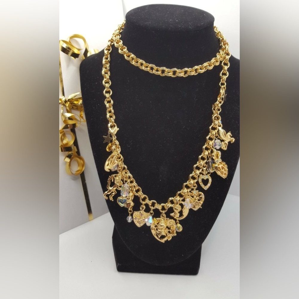 Kirk’s Folly RARE VTG Gold Charm Necklace—MINT!